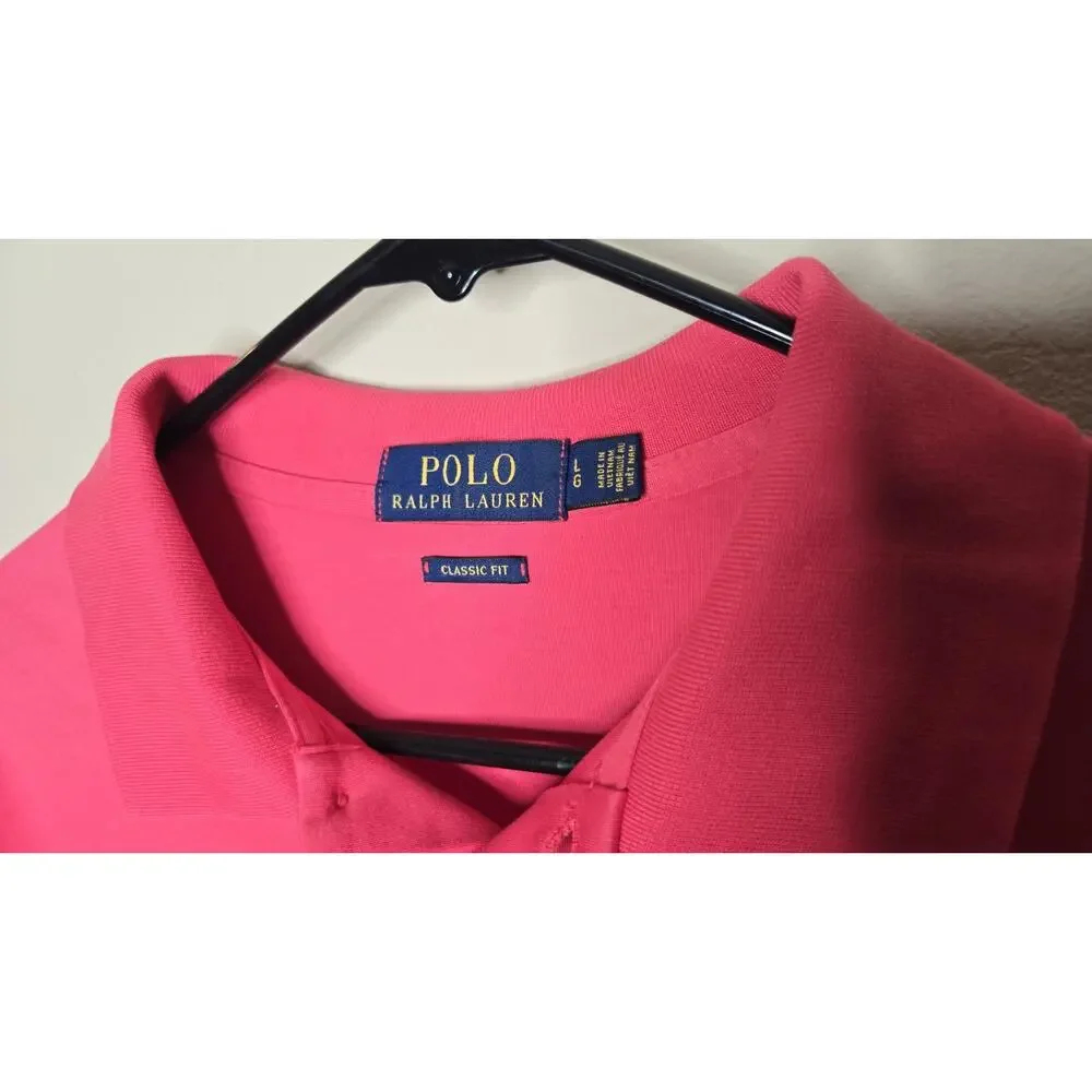 Polo Ralph Lauren Short Sleeve Polo Shirt Size Large Coral Red